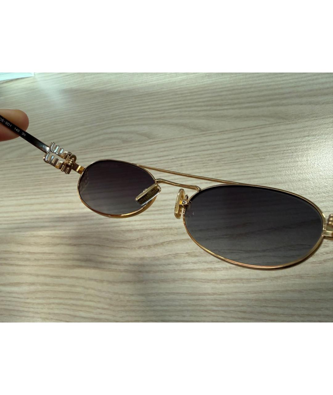 MIU MIU Коричневые металлические солнцезащитные очки, фото 7