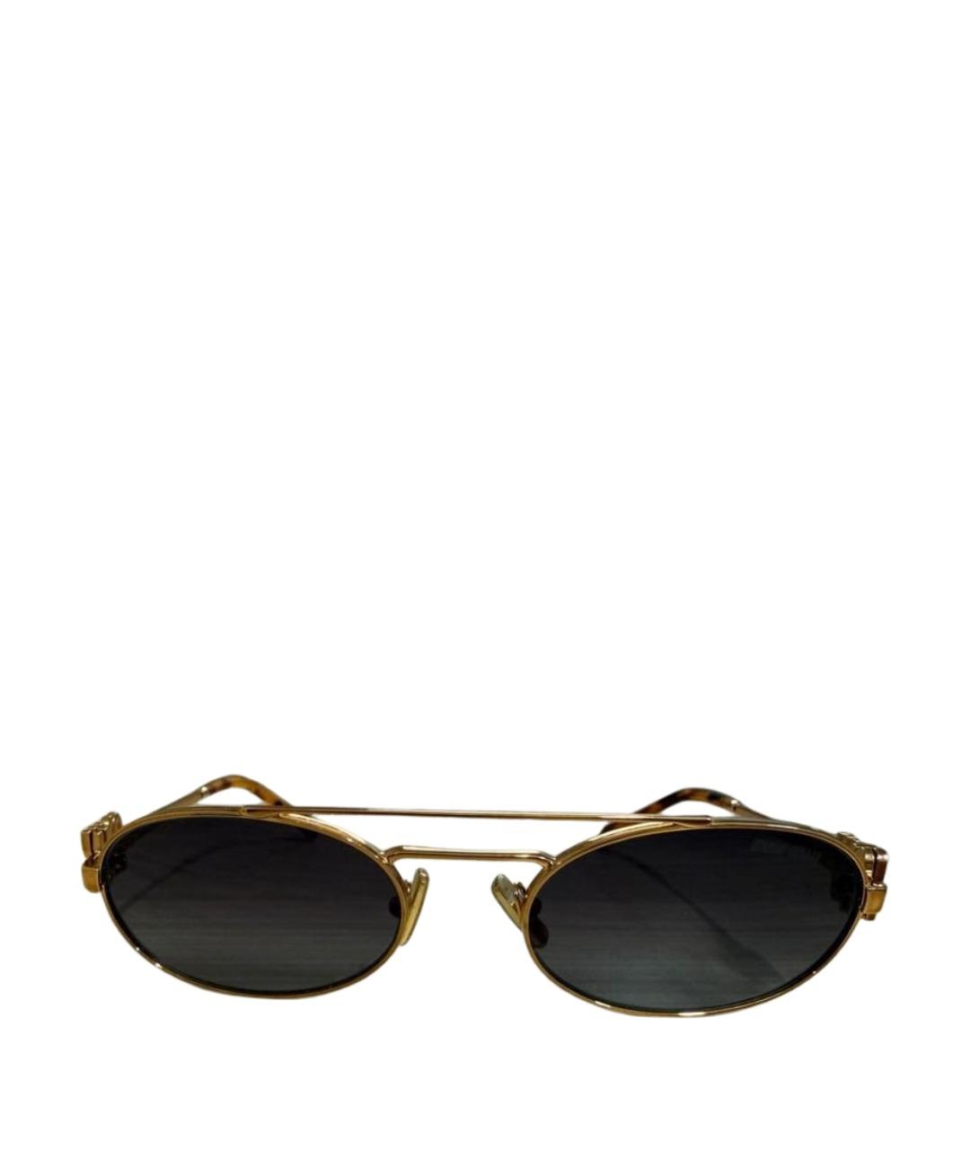MIU MIU Коричневые металлические солнцезащитные очки, фото 1