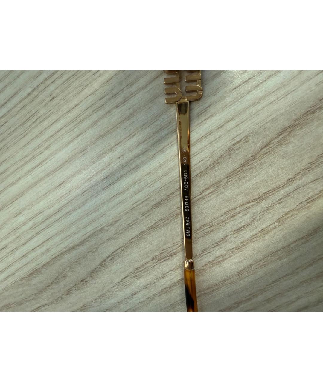 MIU MIU Коричневые металлические солнцезащитные очки, фото 5