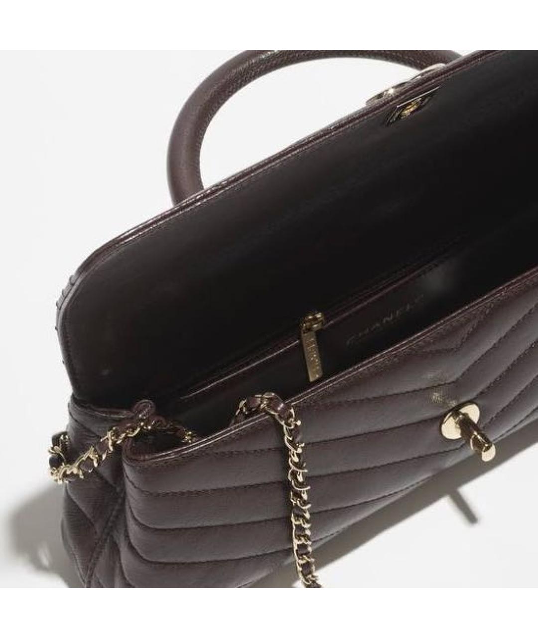 CHANEL Коричневая кожаная сумка через плечо, фото 3