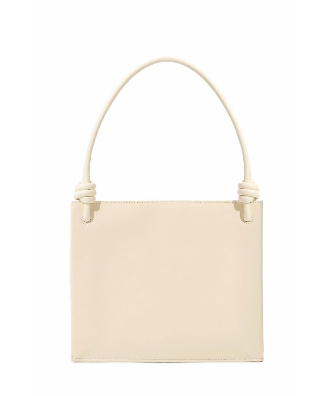 JIL SANDER Бежевая кожаная сумка через плечо, фото 5