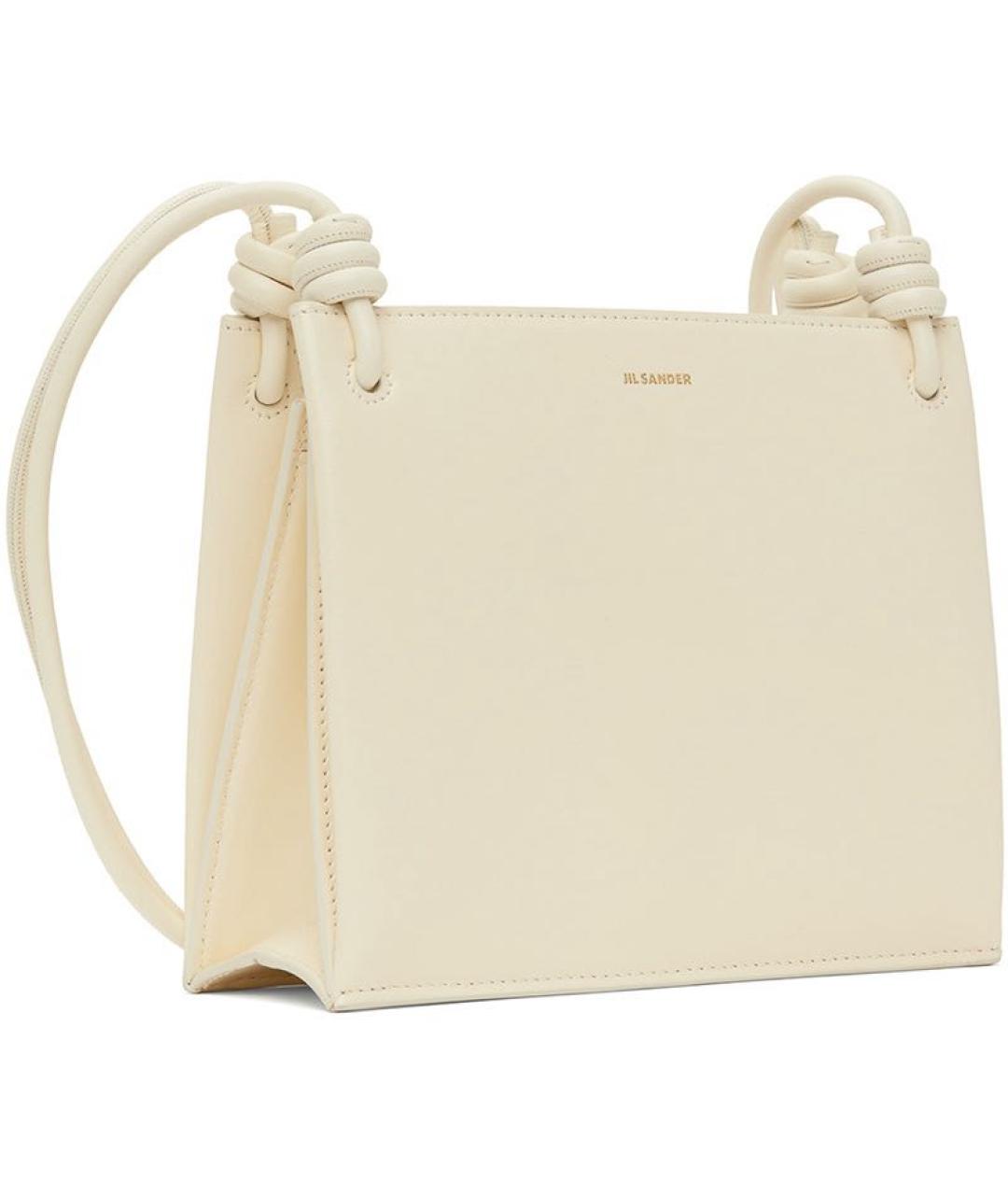 JIL SANDER Бежевая кожаная сумка через плечо, фото 4