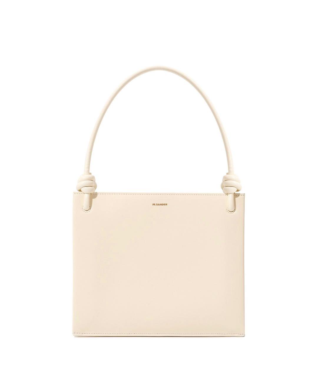 JIL SANDER Бежевая кожаная сумка через плечо, фото 1