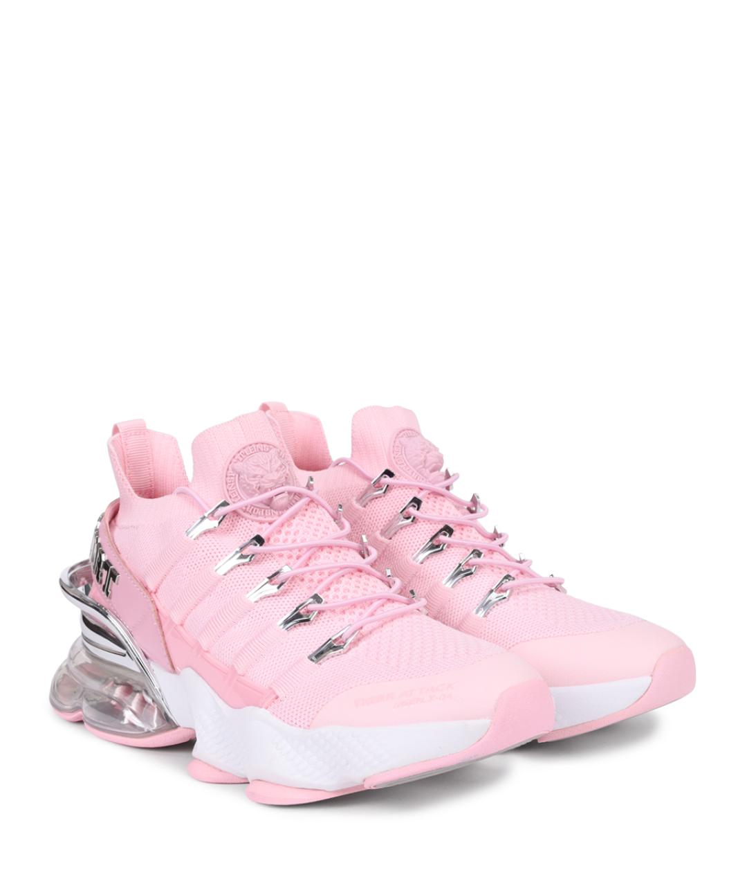 PLEIN SPORT Розовые текстильные кроссовки, фото 2