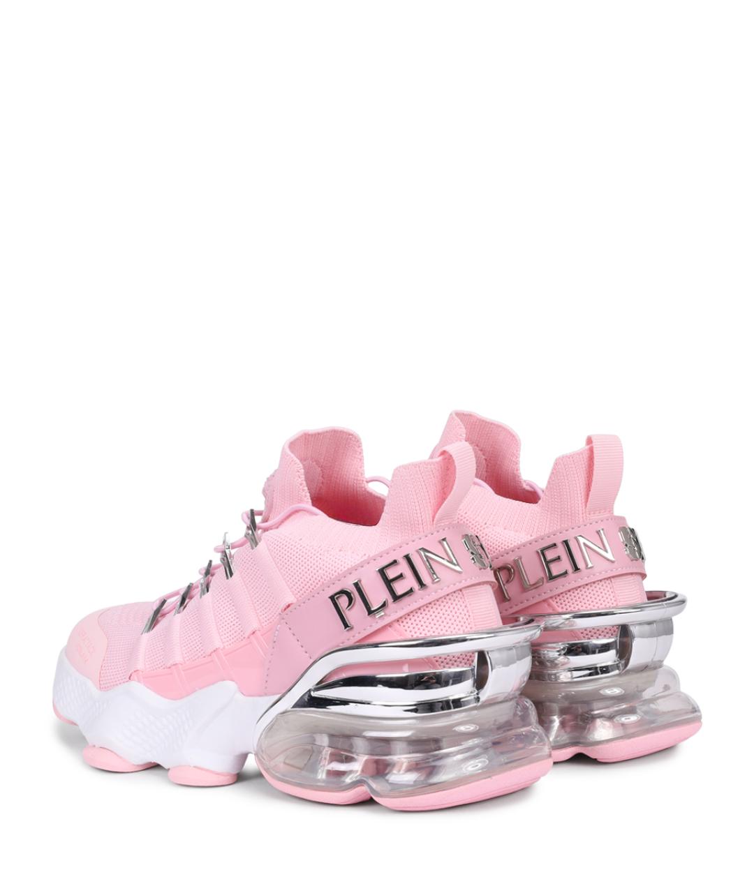PLEIN SPORT Розовые текстильные кроссовки, фото 4