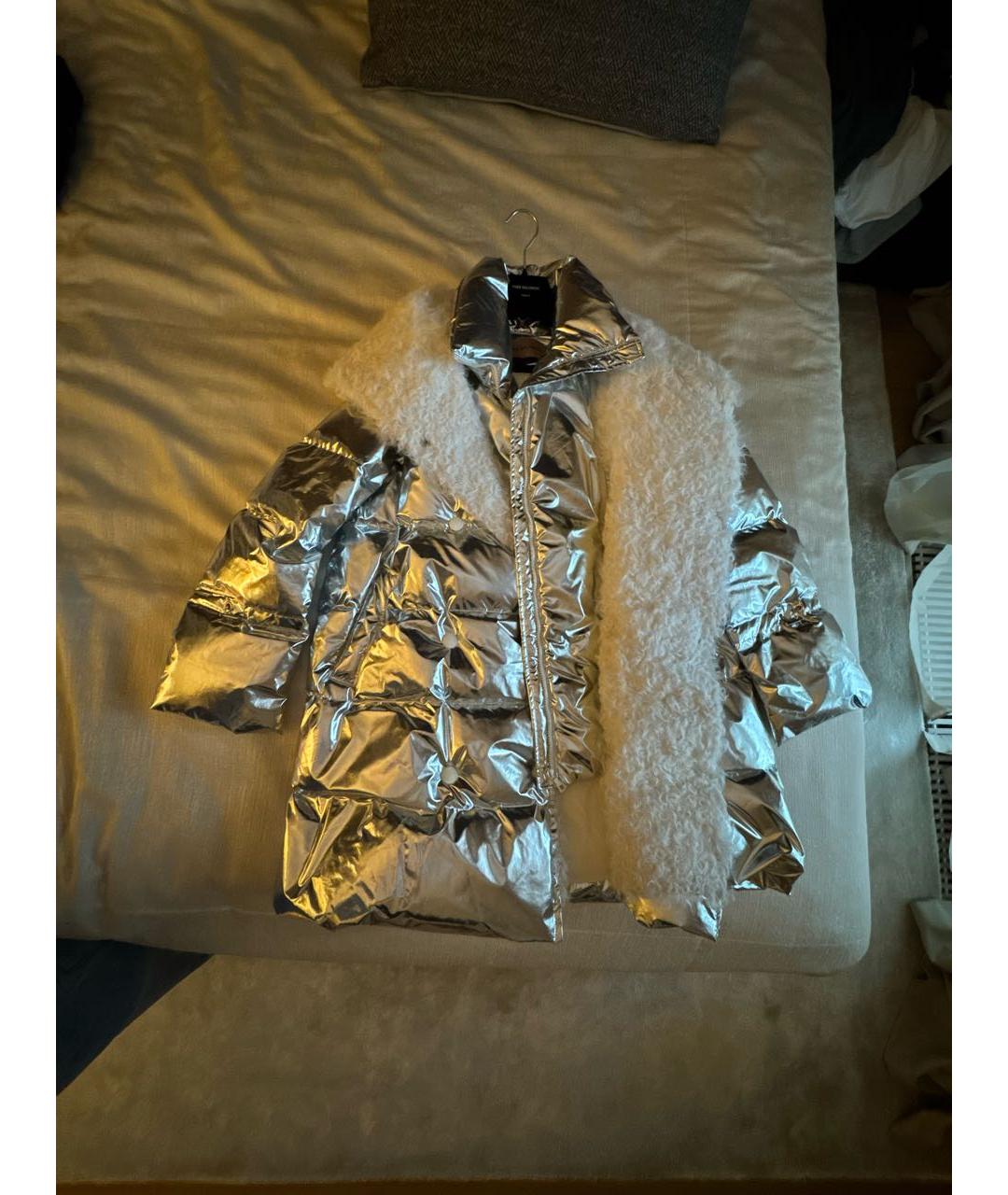 YVES SALOMON Серебрянный полиэстеровый пуховик, фото 9