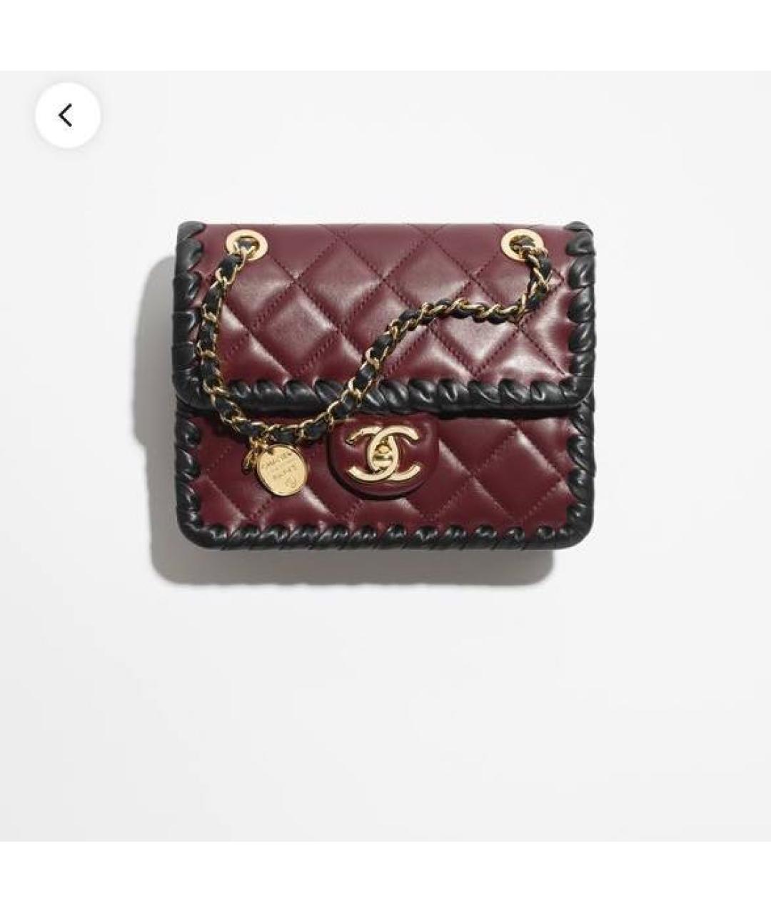 CHANEL Бордовая кожаная сумка через плечо, фото 3
