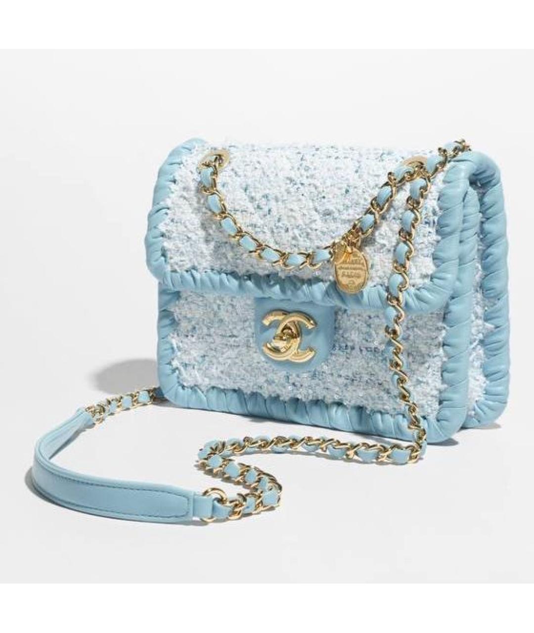 CHANEL Голубая сумка через плечо, фото 2
