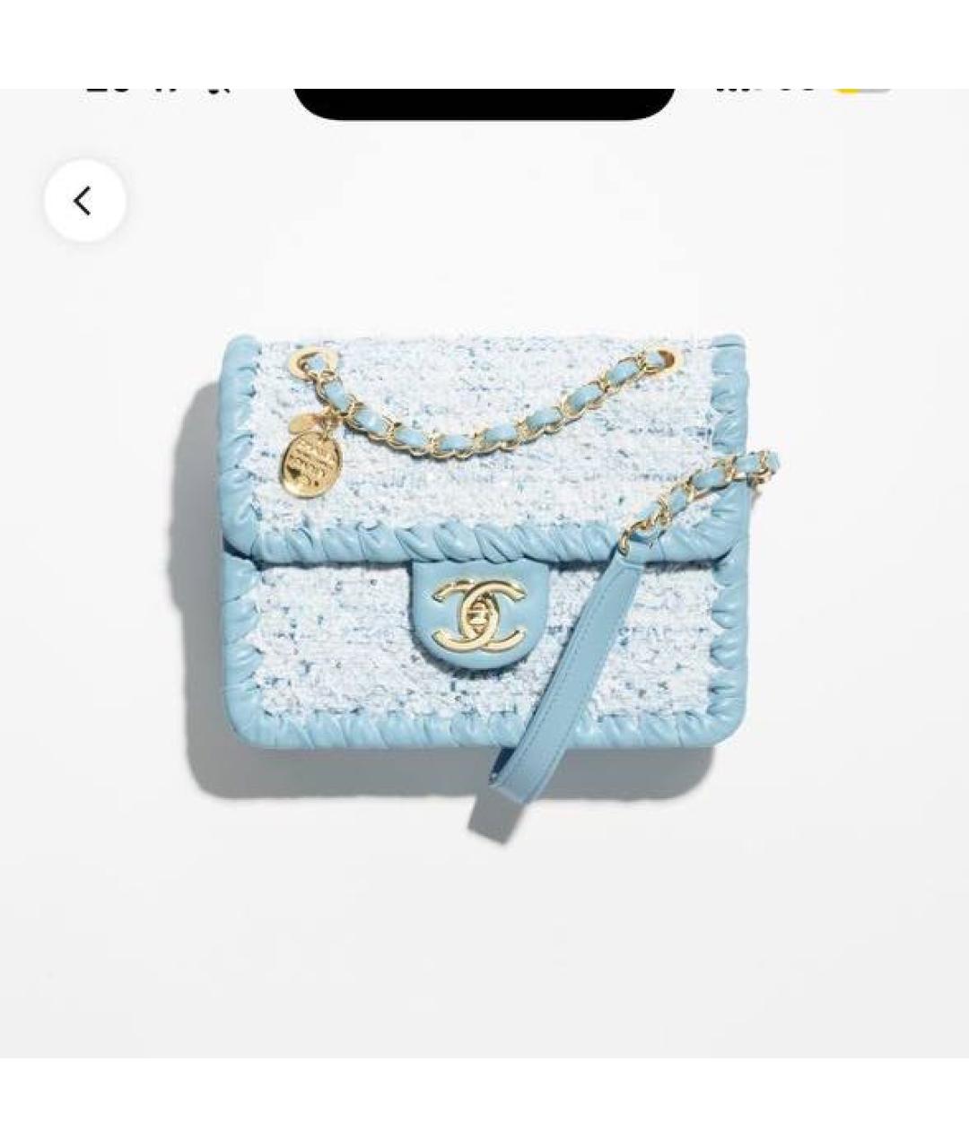 CHANEL Голубая сумка через плечо, фото 4