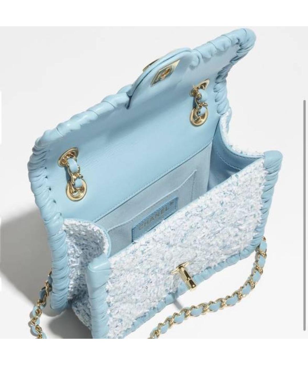 CHANEL Голубая сумка через плечо, фото 3