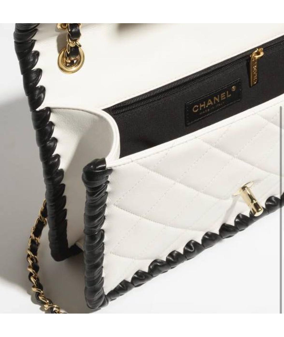 CHANEL Белая кожаная сумка через плечо, фото 2