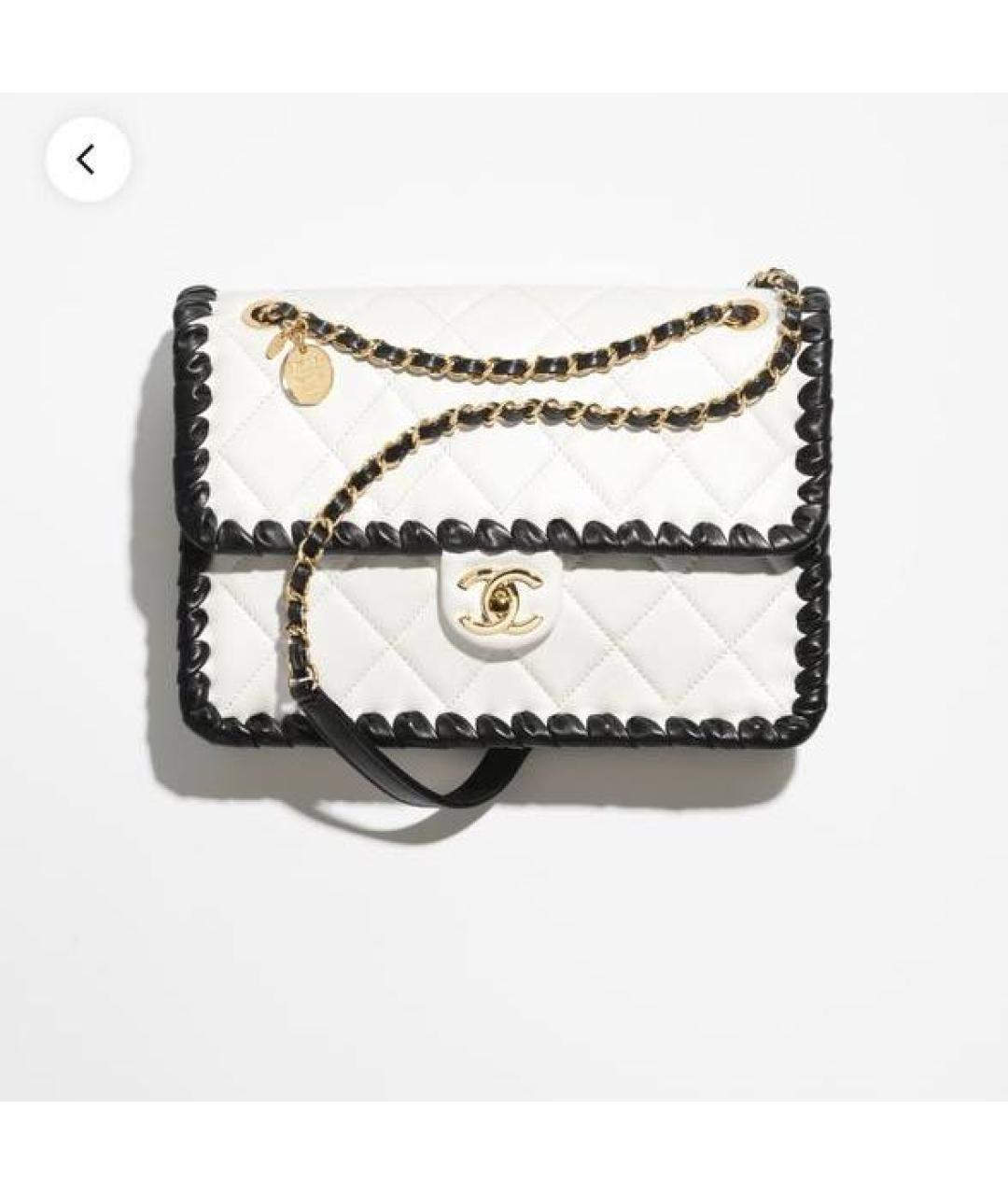 CHANEL Белая кожаная сумка через плечо, фото 4