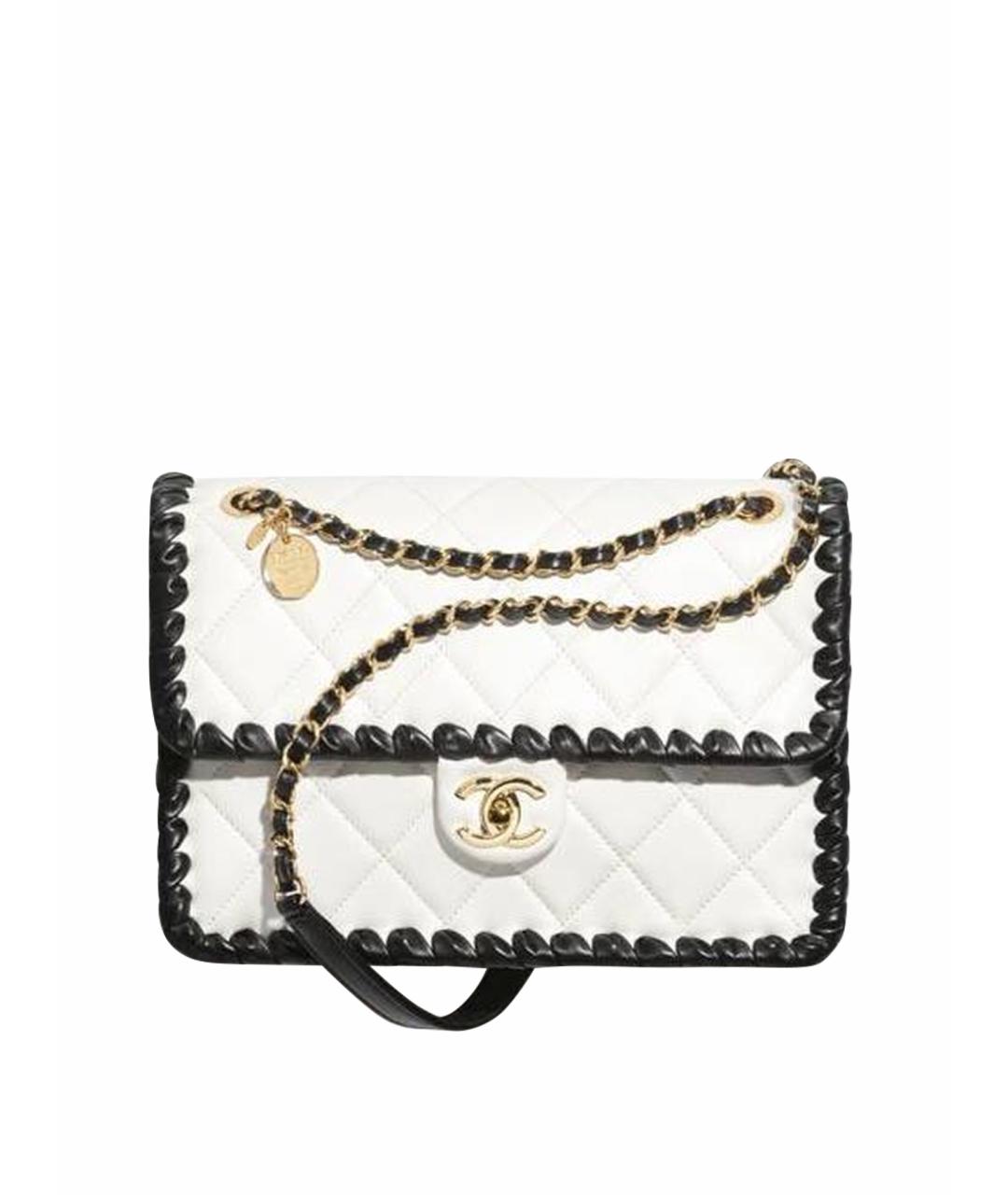CHANEL Белая кожаная сумка через плечо, фото 1