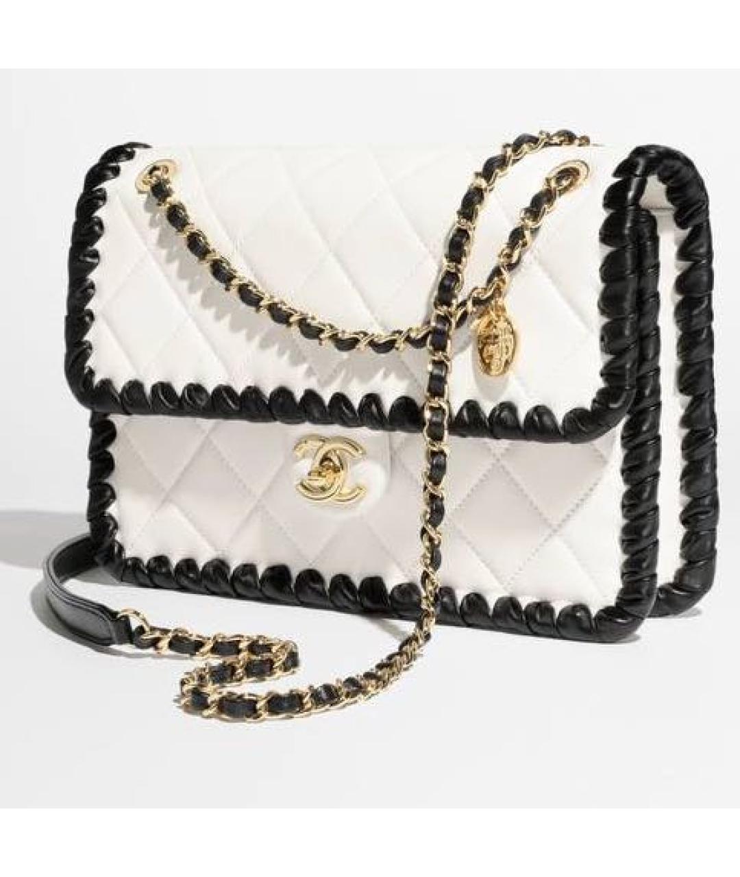 CHANEL Белая кожаная сумка через плечо, фото 3