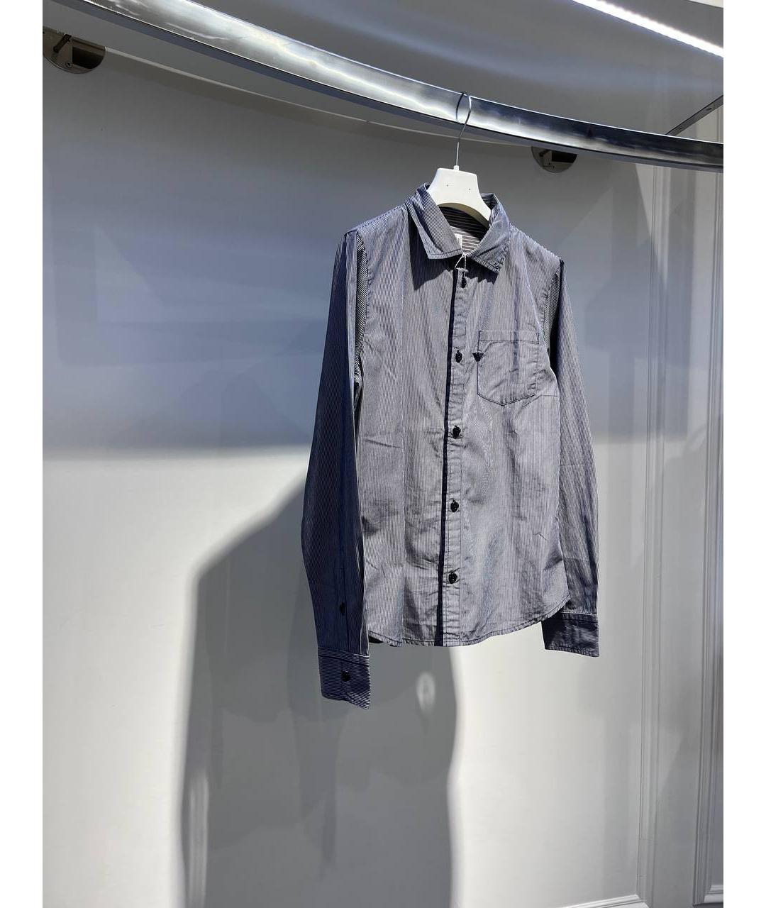 ARMANI JUNIOR Синяя хлопковая детская рубашка, фото 2