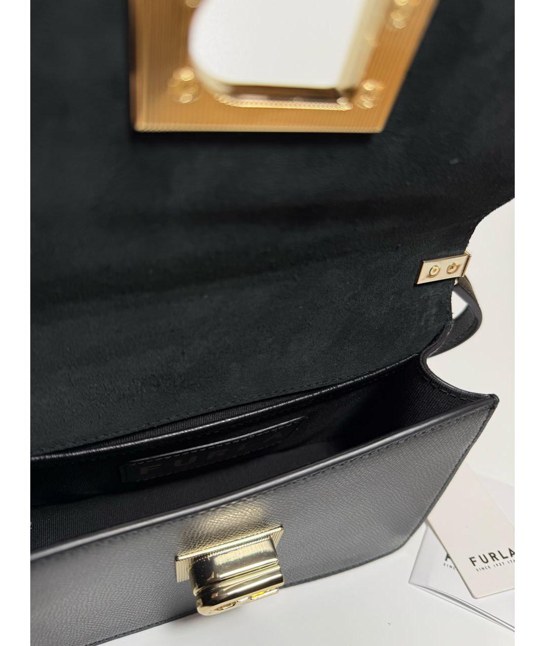 FURLA Черная кожаная сумка через плечо, фото 4
