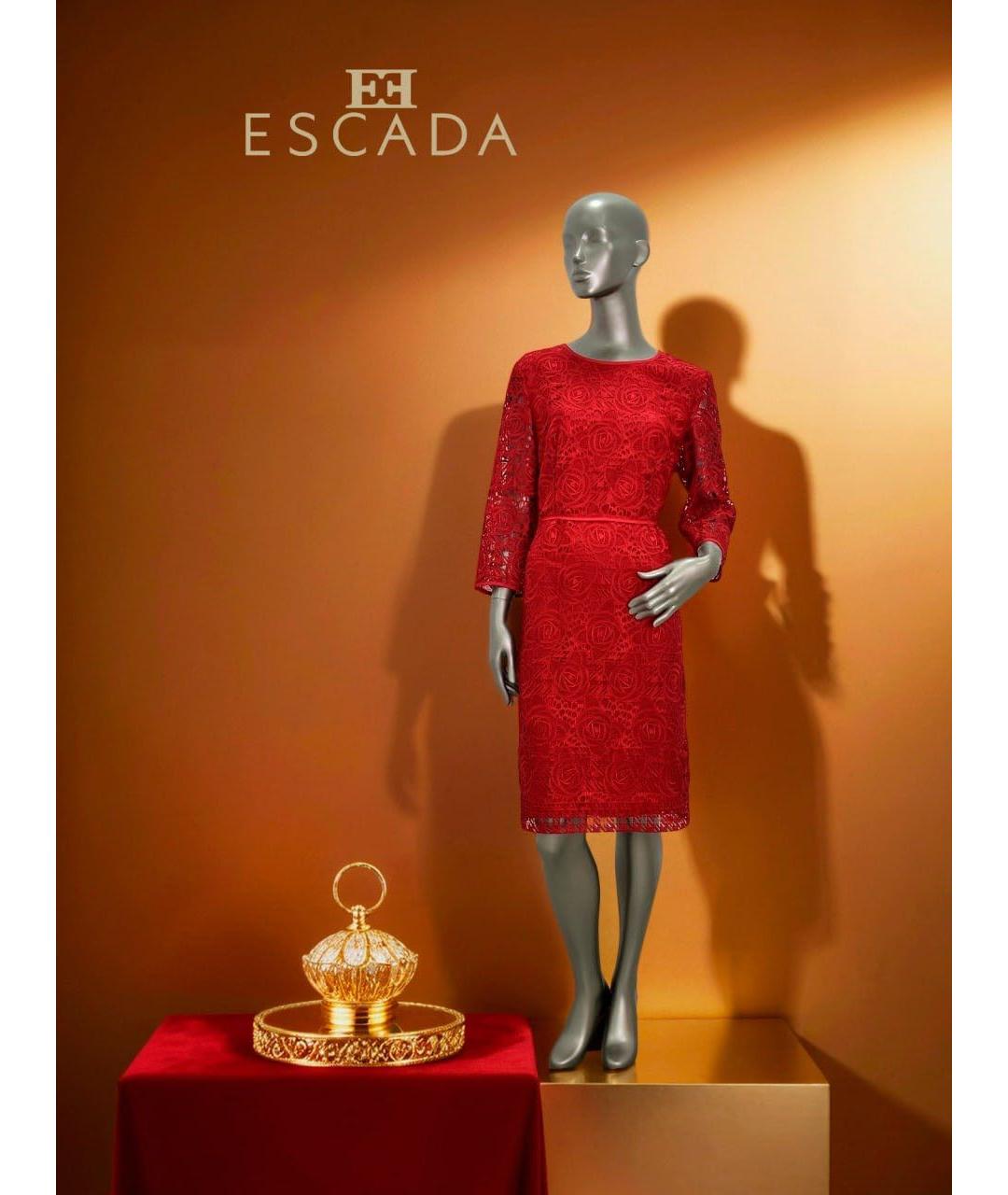 ESCADA Красное кружевное платье, фото 2
