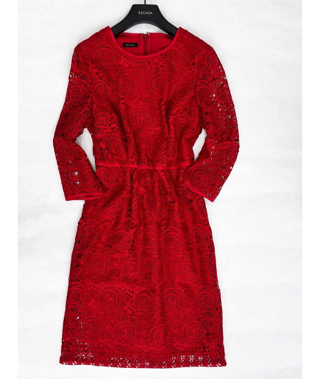 ESCADA Красное кружевное платье, фото 9