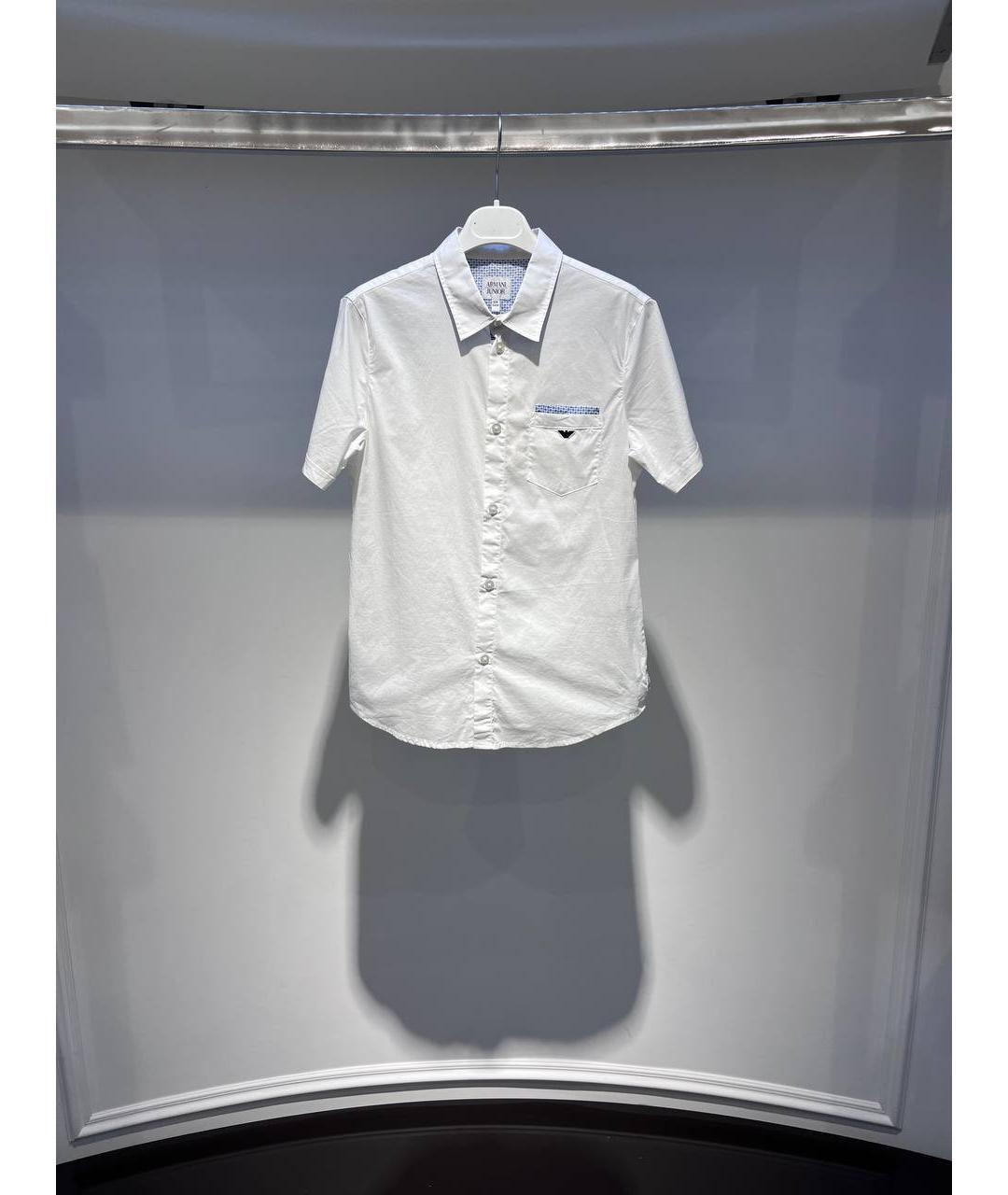 ARMANI JUNIOR Белая хлопковая детская рубашка, фото 4