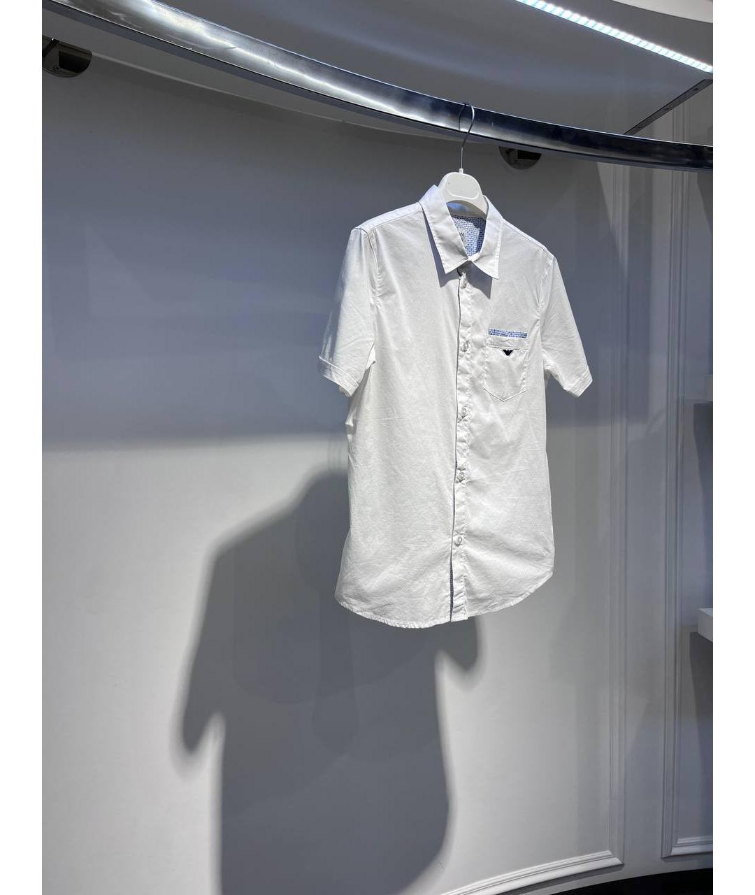 ARMANI JUNIOR Белая хлопковая детская рубашка, фото 2