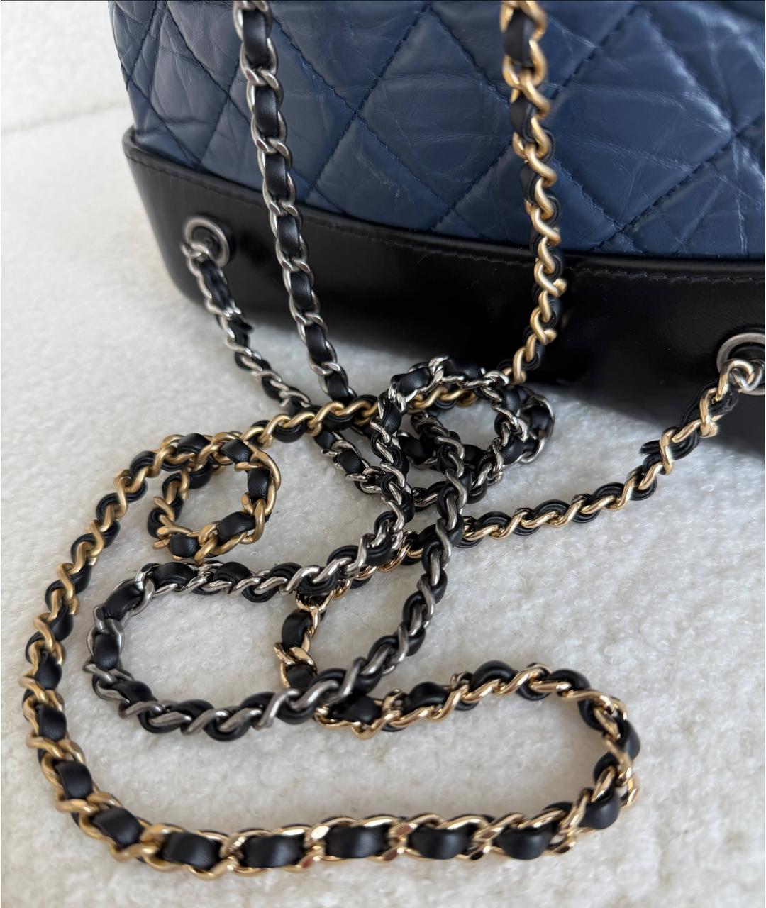 CHANEL Темно-синий кожаный рюкзак, фото 5