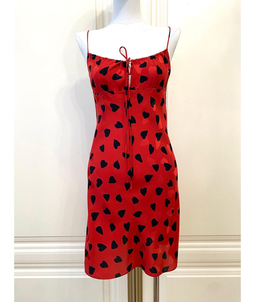 SAINT LAURENT Красное шелковое коктейльное платье, фото 3