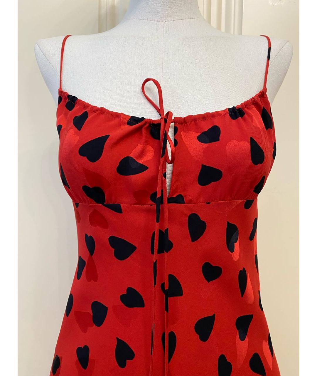 SAINT LAURENT Красное шелковое коктейльное платье, фото 4