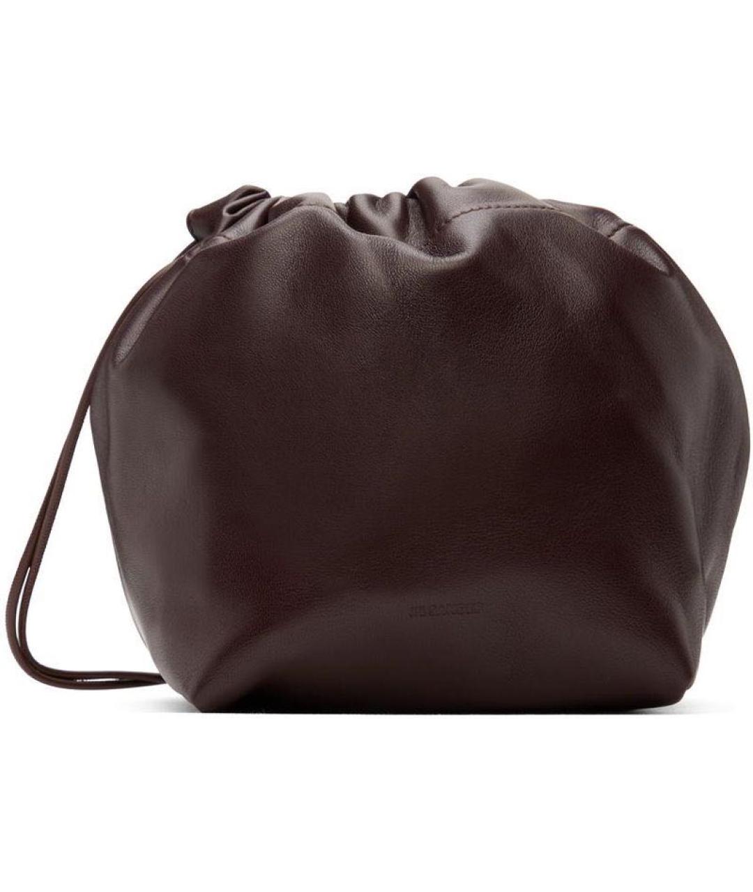 JIL SANDER Коричневая кожаная сумка через плечо, фото 4