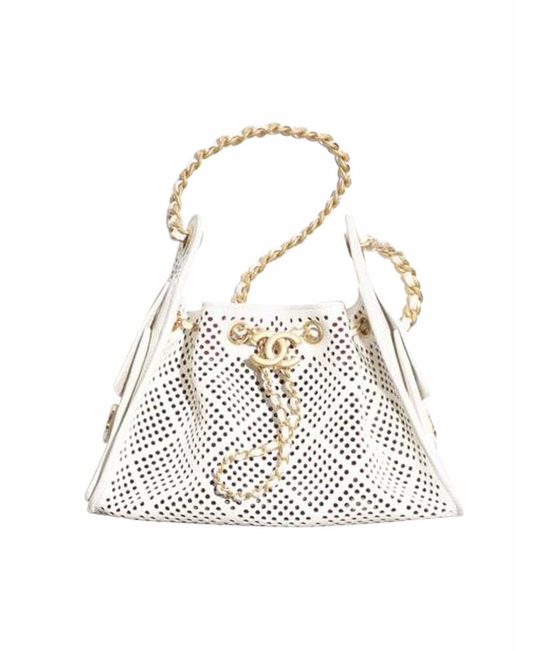 CHANEL Белая кожаная сумка через плечо, фото 1