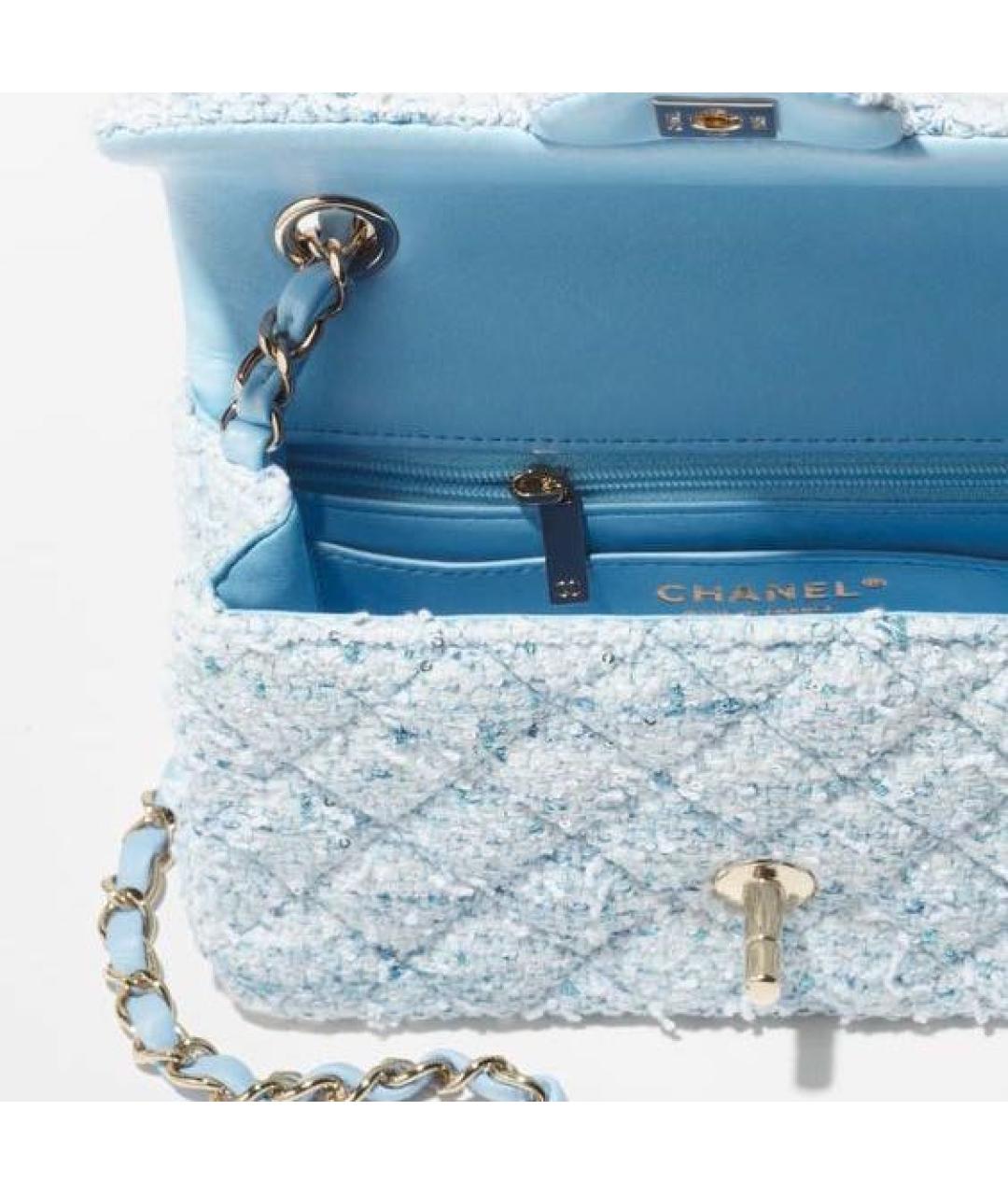 CHANEL Голубая сумка через плечо, фото 3