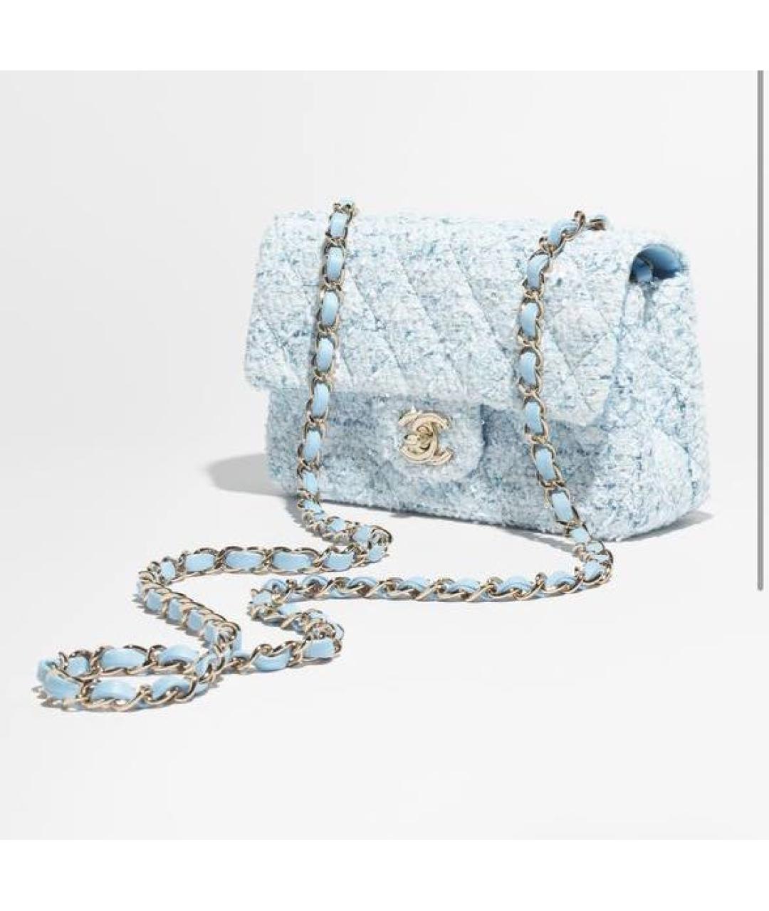 CHANEL Голубая сумка через плечо, фото 2