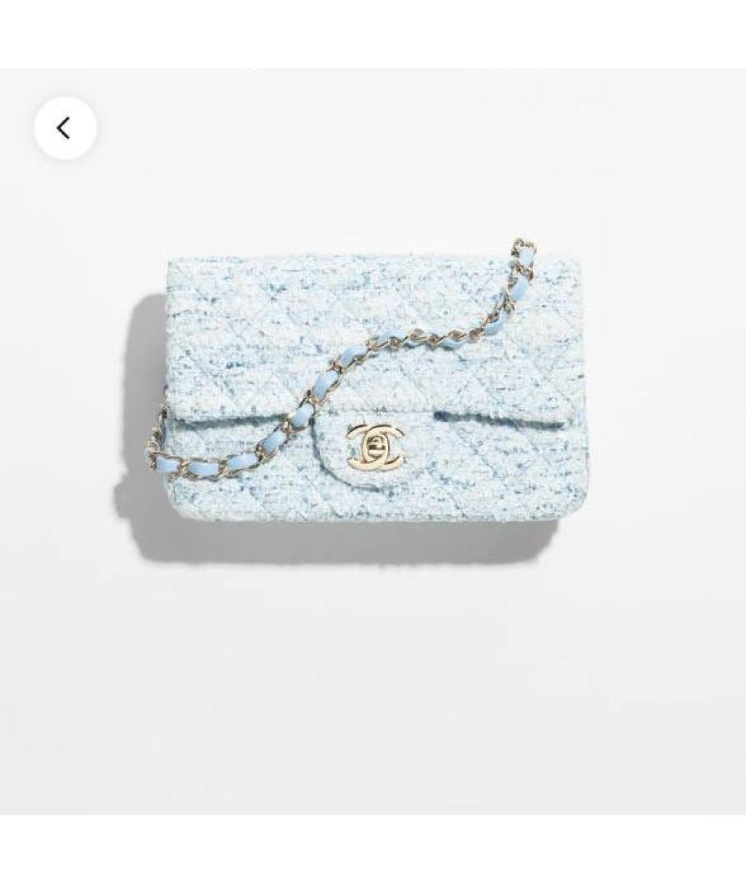 CHANEL Голубая сумка через плечо, фото 4