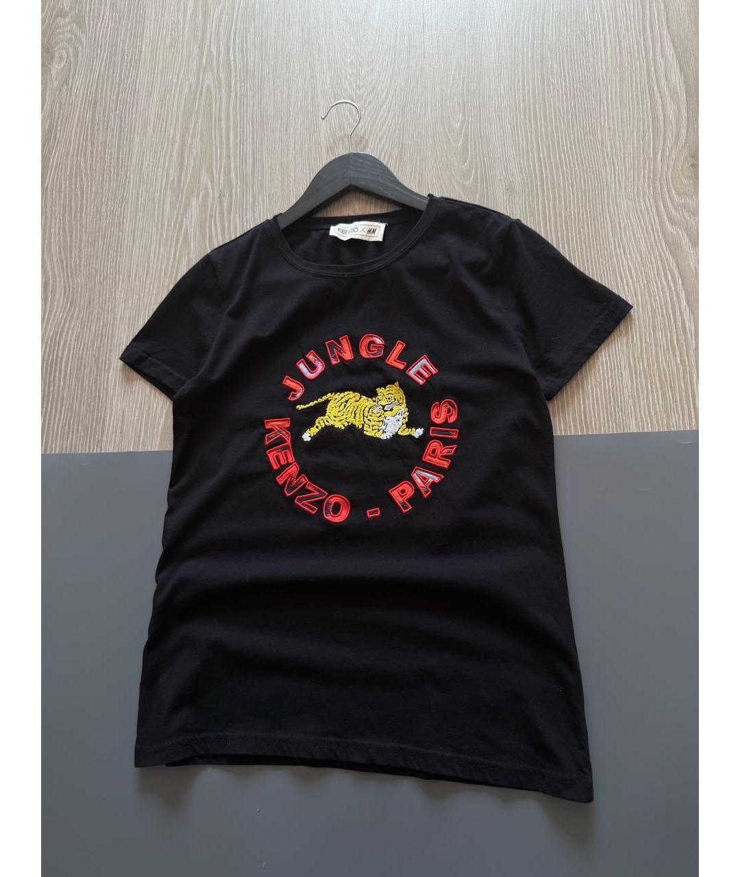 KENZO Черная хлопковая футболка, фото 2