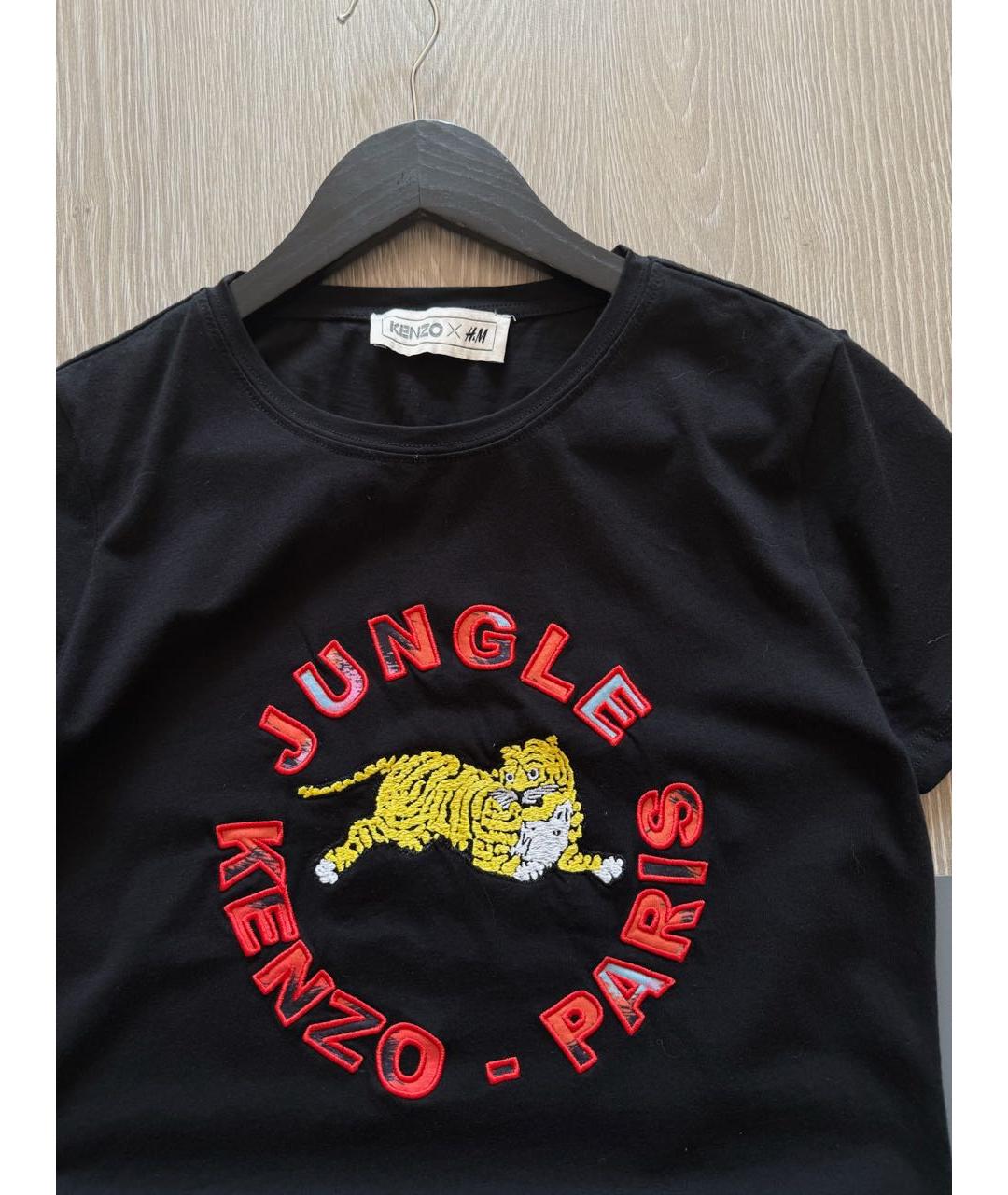 KENZO Черная хлопковая футболка, фото 3