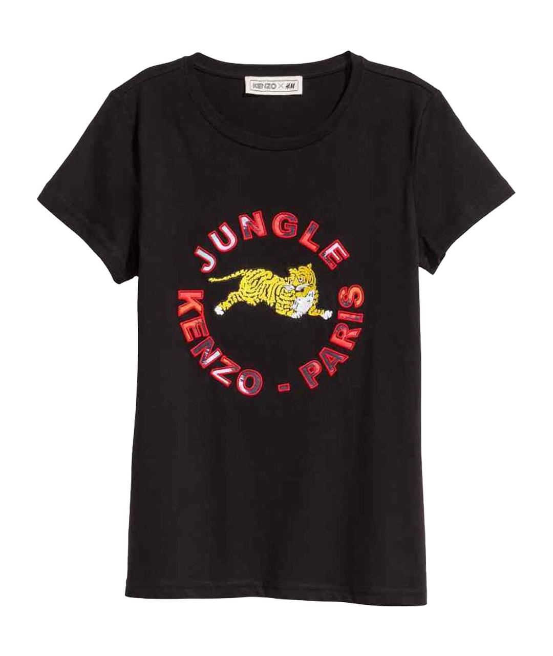 KENZO Черная хлопковая футболка, фото 1