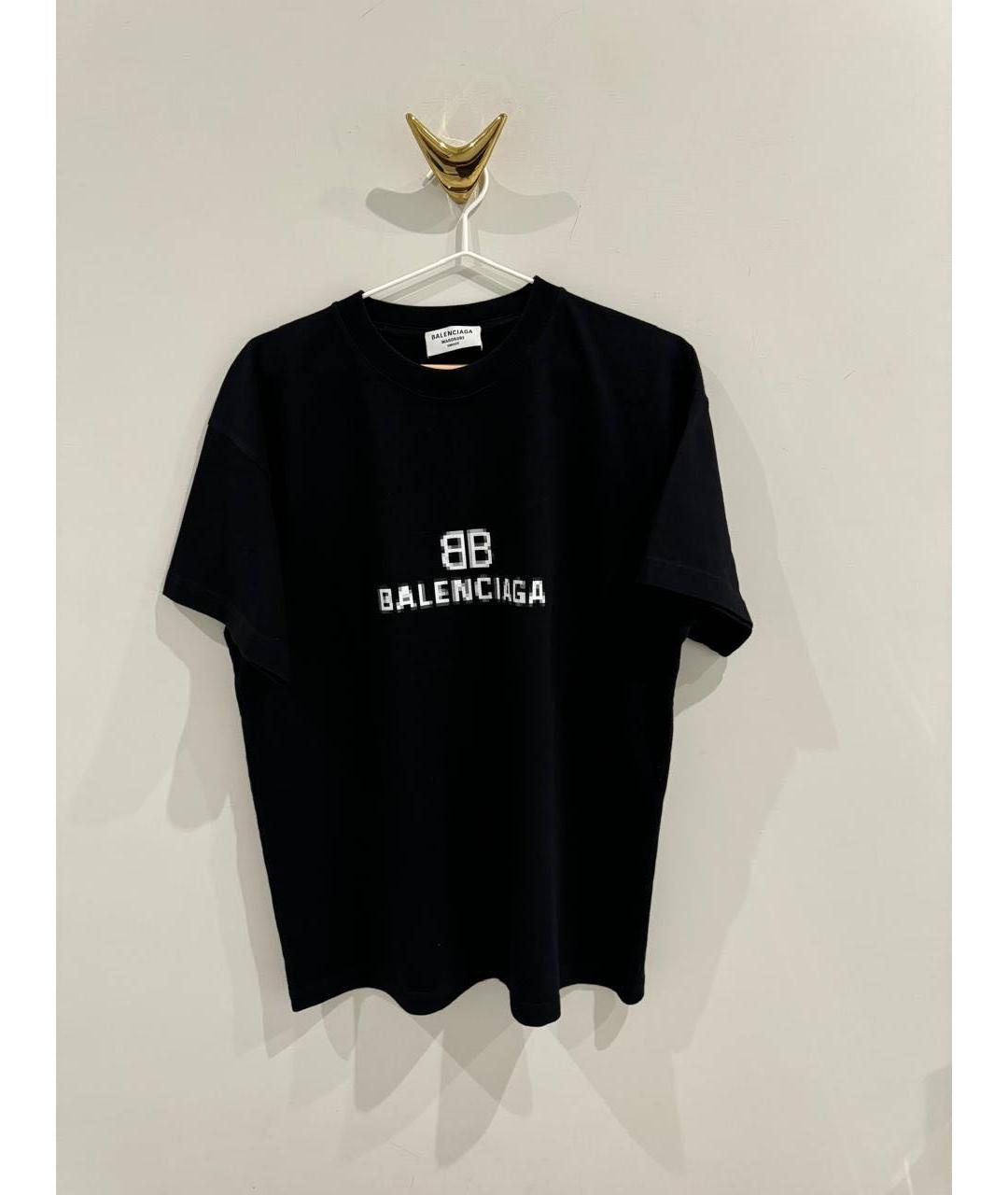 BALENCIAGA Черная хлопковая футболка, фото 5