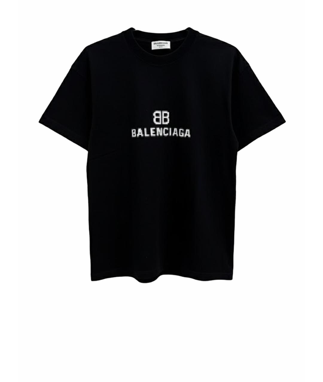 BALENCIAGA Черная хлопковая футболка, фото 1