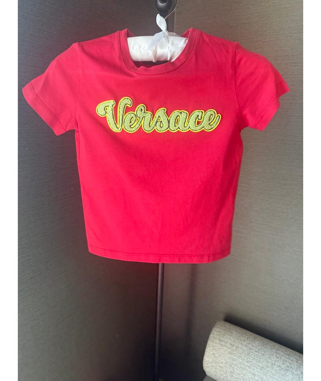 VERSACE Красная хлопковая детская футболка, фото 6