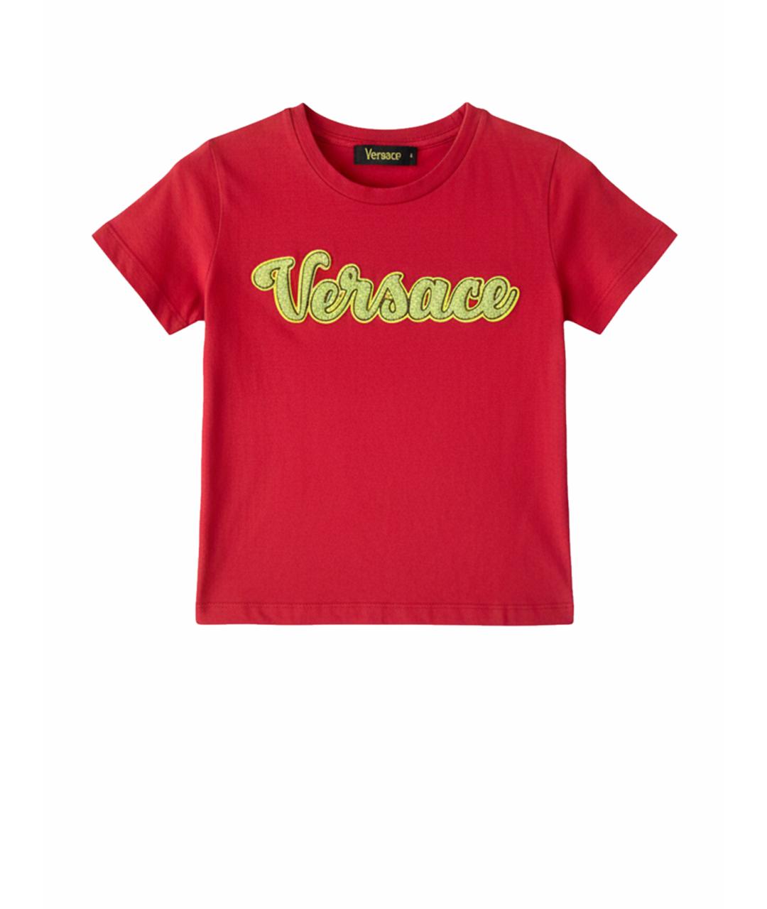 VERSACE Красная хлопковая детская футболка, фото 1