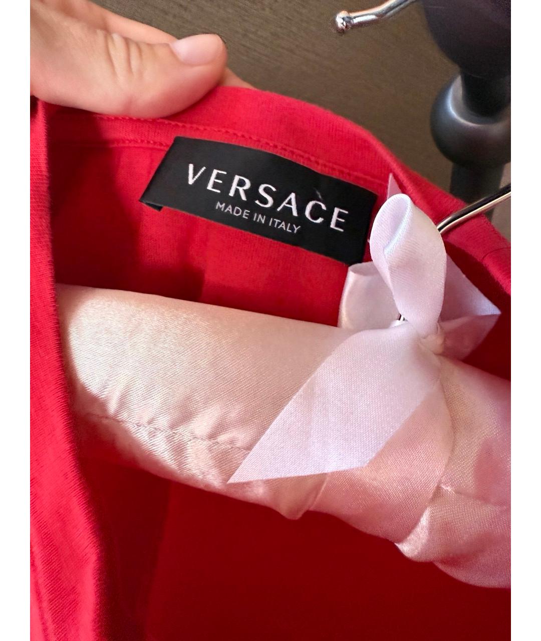 VERSACE Красная хлопковая детская футболка, фото 3