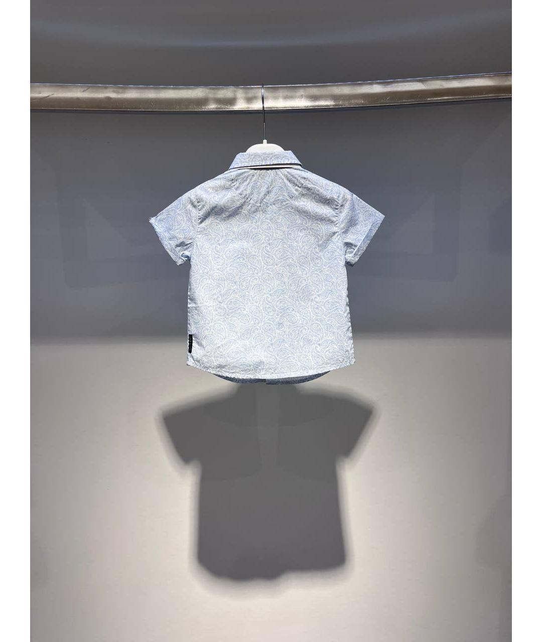 ARMANI JUNIOR Голубая хлопковая детская рубашка, фото 3