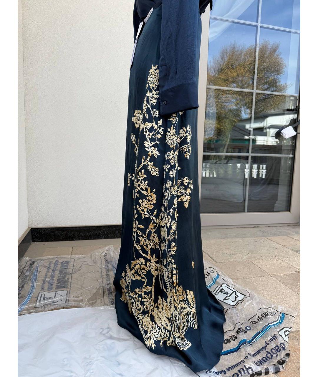 CHRISTIAN DIOR Синий шелковый костюм с юбками, фото 2