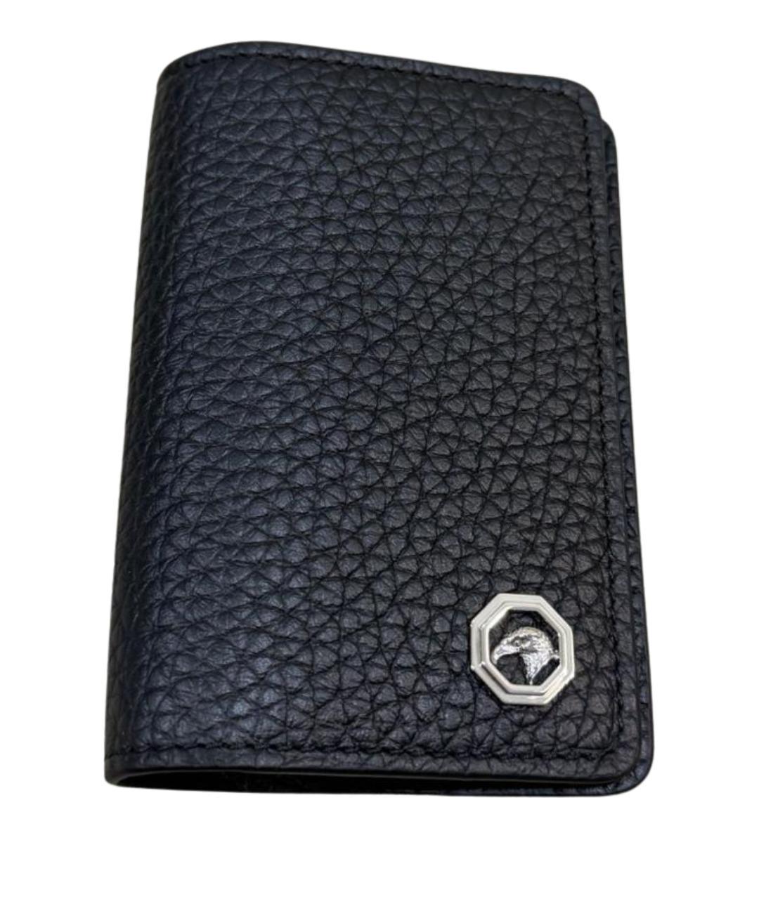 STEFANO RICCI Черный кожаный кардхолдер, фото 1