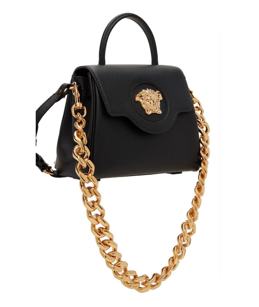 VERSACE Черная кожаная сумка через плечо, фото 5