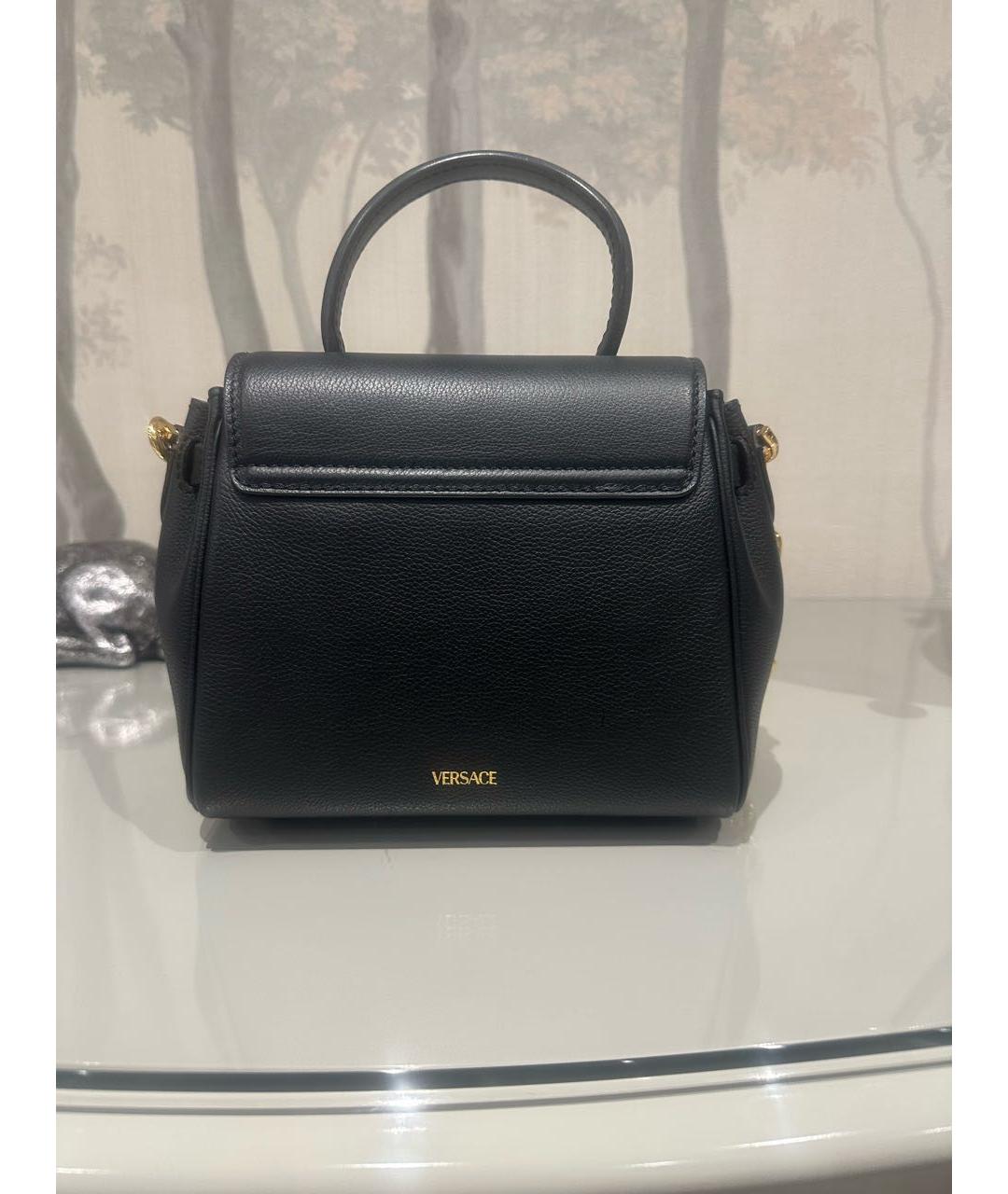 VERSACE Черная кожаная сумка через плечо, фото 3