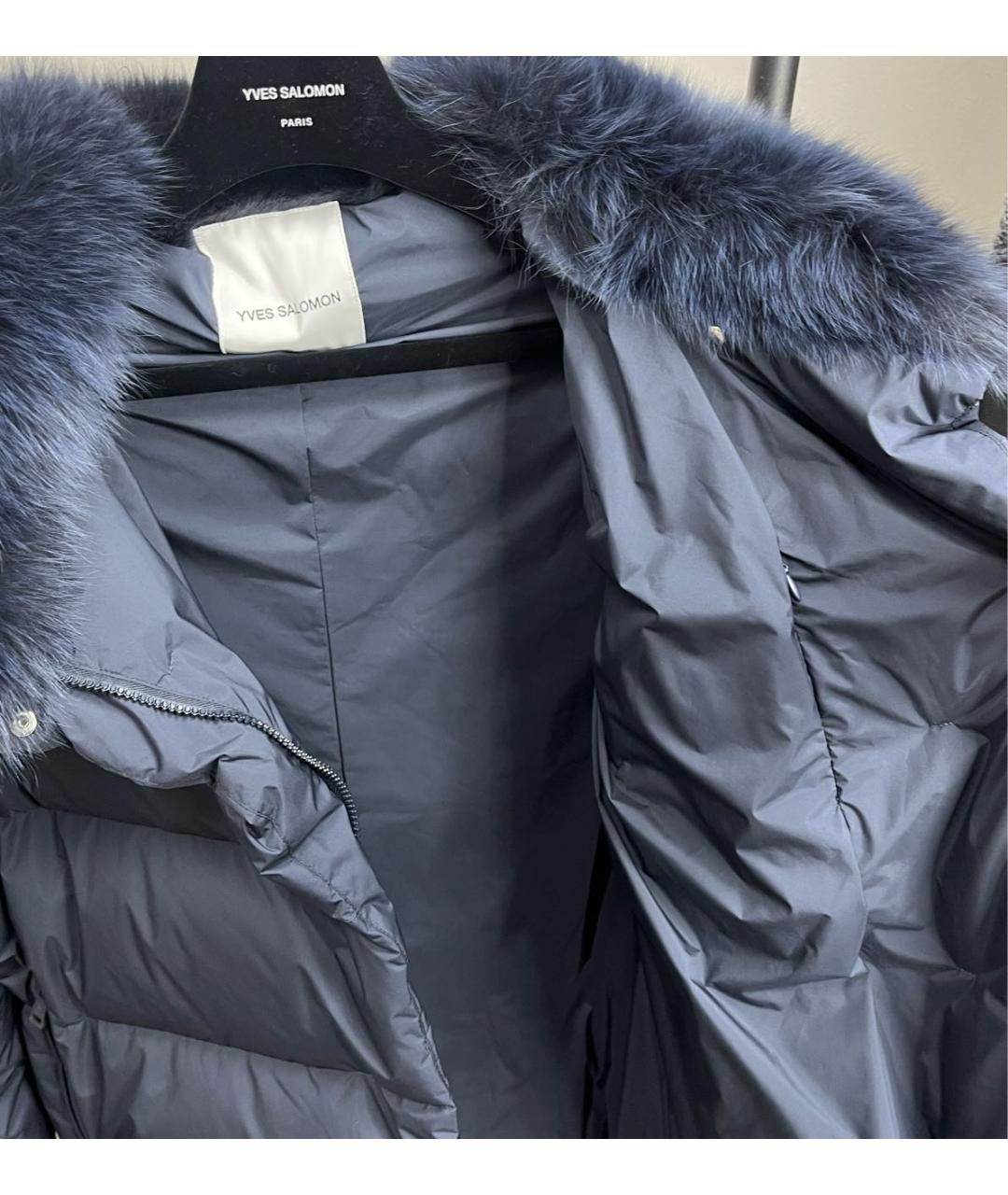 YVES SALOMON Темно-синий пуховик, фото 3