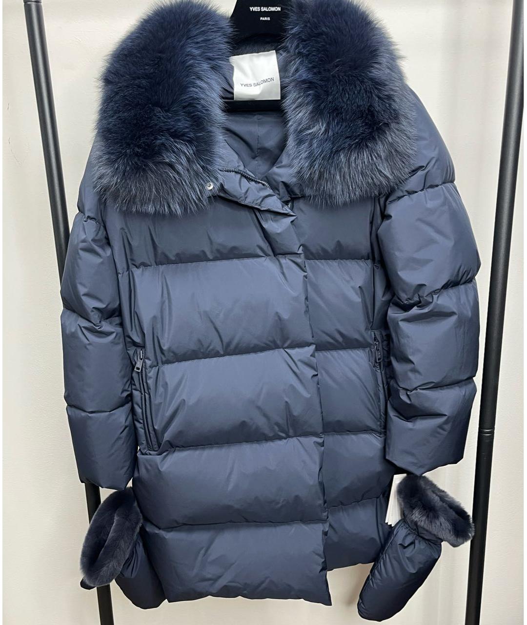 YVES SALOMON Темно-синий пуховик, фото 5