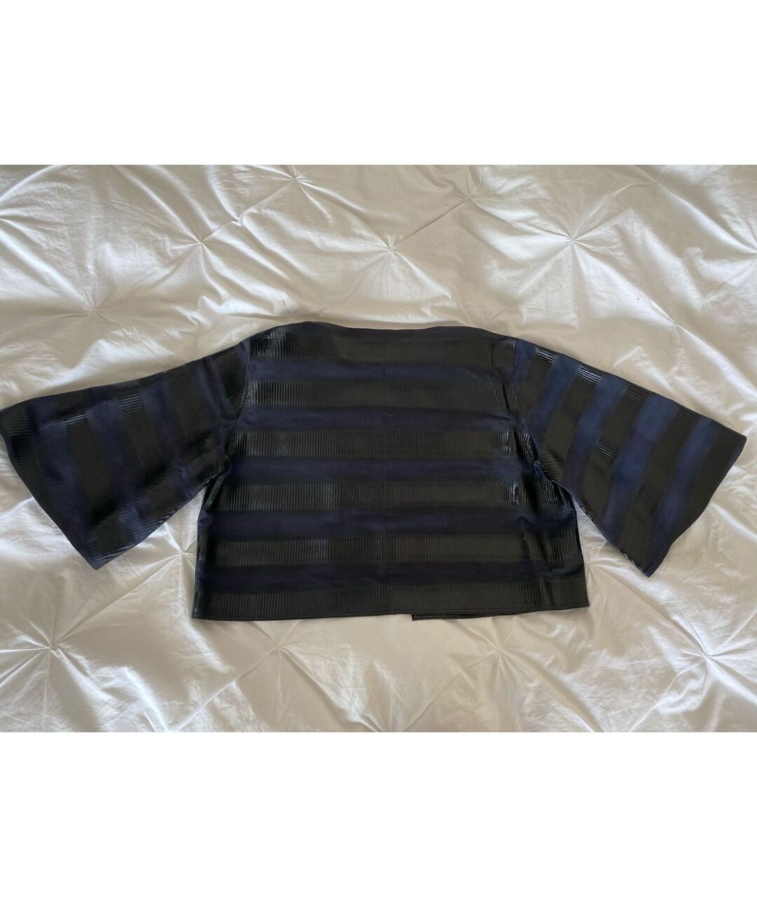 EMPORIO ARMANI Темно-синий кожаный жакет/пиджак, фото 2