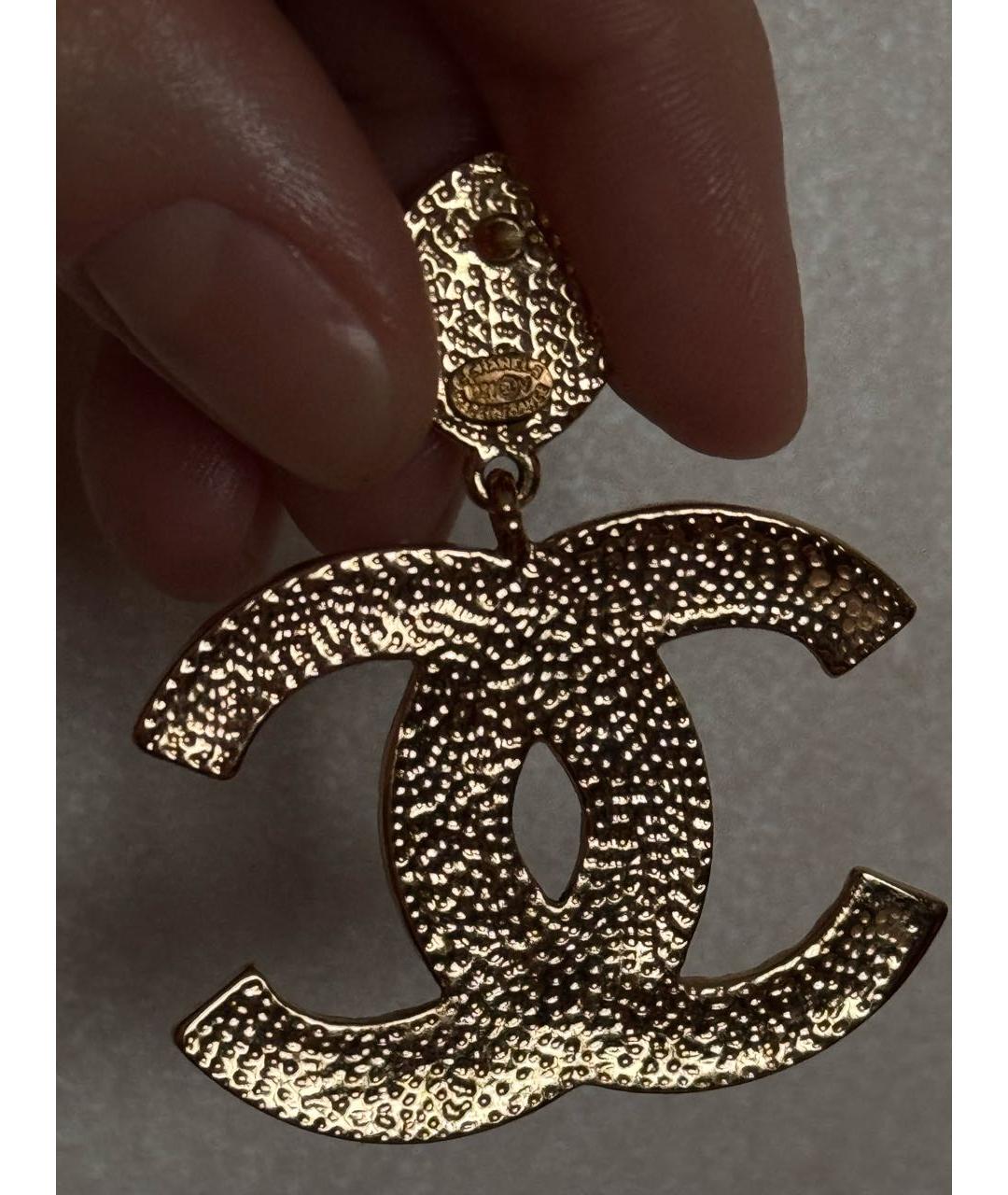 CHANEL Черные металлические серьги, фото 4