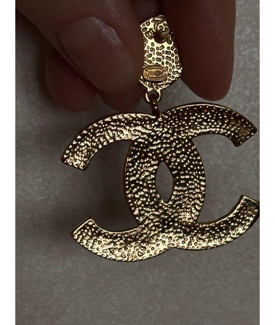 CHANEL Черные металлические серьги, фото 7